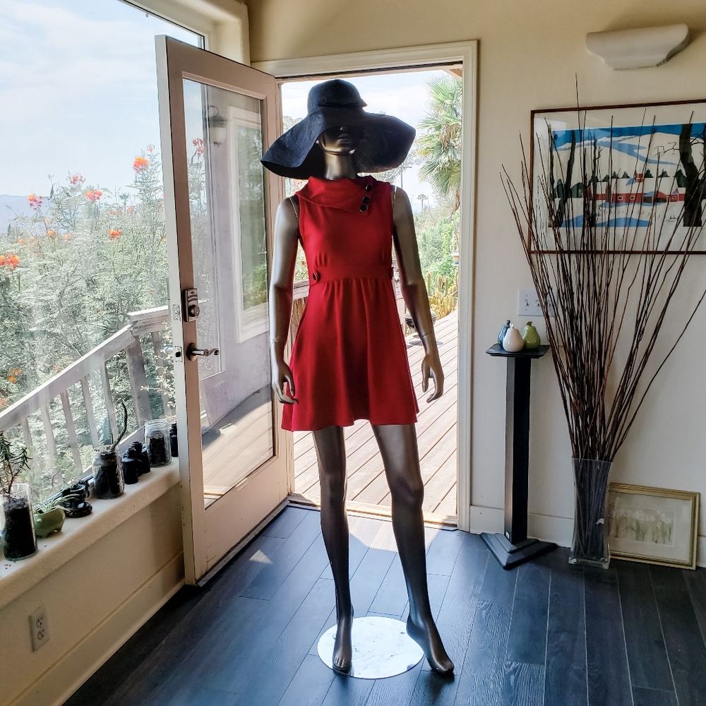 Monteau Dress with Asymmetrical Neckline
